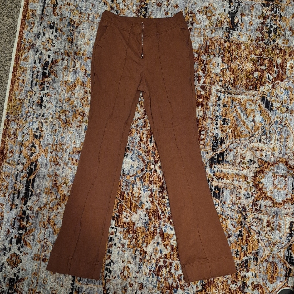 Free People Brown Retro Flare Pants